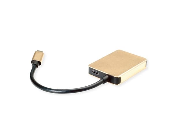 ROLINE 12.02.1120, Kabel, USB 3.2 Gen 1 (3.1 Gen 1) Type-C, Guld, 3840 x 2160 pixlar