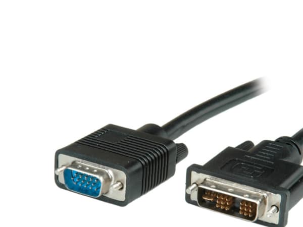 Value 11.99.5420, 2 m, DVI, VGA (D-Sub), Hankjønn, Hankjønn, Rett