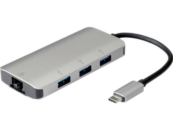 ROLINE 12.02.1108, USB 3.2 Gen 1 (3.1 Gen 1) Type-C, Grå, RJ-45, USB 3.2 Gen 1 (3.1 Gen 1) Type-A, Nettverk, Windows 7, Windows 8, Windows XP, 13 mm