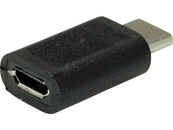 Value 12.99.3191, USB Type C, USB Type Micro B, Svart