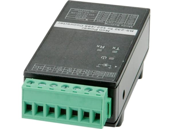 ROLINE RS-232 to RS-422/485 Converter, Din Rail, self powered, Musta