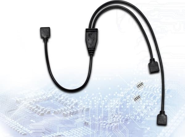 Inter-Tech - Strømsplitter - 4-pins strøm til 4-pins strøm - 48 cm