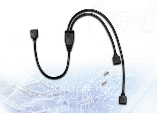 Inter-Tech - Strømsplitter - 4-pins strøm til 4-pins strøm - 48 cm