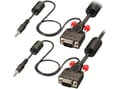 Miniatyrbild 2 av 2: Lindy 37299, 2 m, VGA (D-Sub) + 3,5 mm, VGA (D-Sub) + 3,5 mm, hane, hane, svart, röd