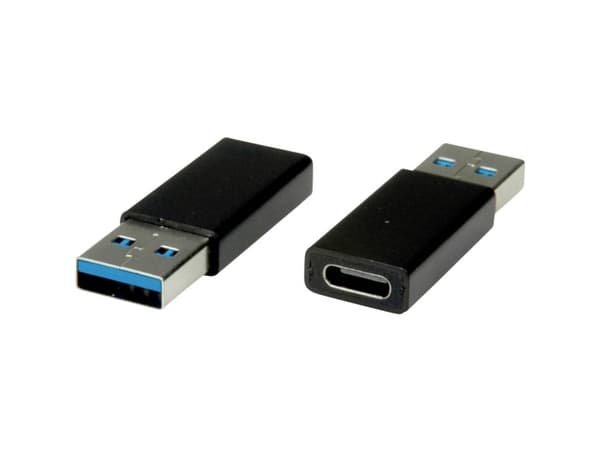 Value Adapter, USB 3.2 Gen 1, Type A - C, M/F, USB Type A, USB Type C, Svart