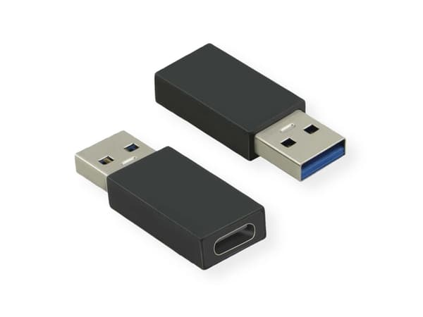 Value Adapter, USB 3.2 Gen 1, Type A - C, M/F, USB Type A, USB Type C, Svart