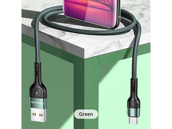 Kabel USB Usams USB-A - microUSB 1 m Zielony (112226)