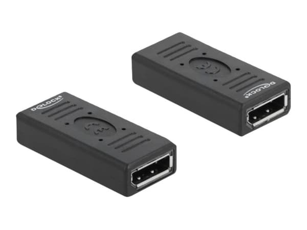 Delock - DisplayPort-adapter - DisplayPort (hunn) til DisplayPort (hunn) - DisplayPort 1.2 - støtte for 4K 60 Hz (3840 x 2160) - svart