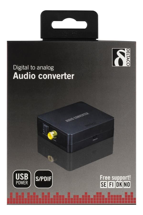 Audio converter from digital to analog with 3,5mm, black