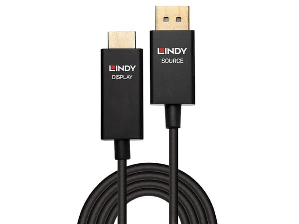 Lindy 40924, 0,5 m, DisplayPort, HDMI Typ A (standard), Hankoppling, Hankoppling, Rak
