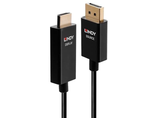 Lindy 40924, 0,5 m, DisplayPort, HDMI Typ A (standard), Hankoppling, Hankoppling, Rak