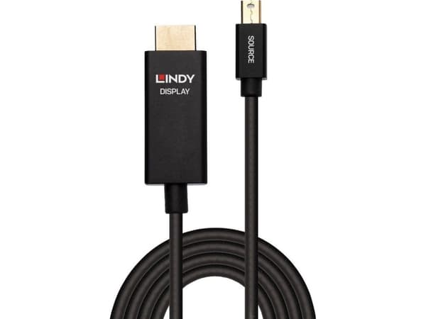Lindy 40923, 3 m, Mini DisplayPort, HDMI Type A (Standard), Hankjønn, Hankjønn, Rett