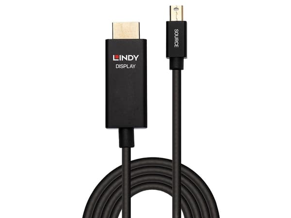 Lindy 40923, 3 m, Mini DisplayPort, HDMI Type A (Standard), Hankjønn, Hankjønn, Rett