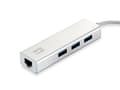 Miniatyrbild 4 av 5: LevelOne USB-0503 - Hubb - 3 x SuperSpeed USB 3.0 + 1 x 10/100/1000 - skrivbordsmodell