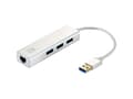 Miniatyrbild 1 av 5: LevelOne USB-0503 - Hubb - 3 x SuperSpeed USB 3.0 + 1 x 10/100/1000 - skrivbordsmodell