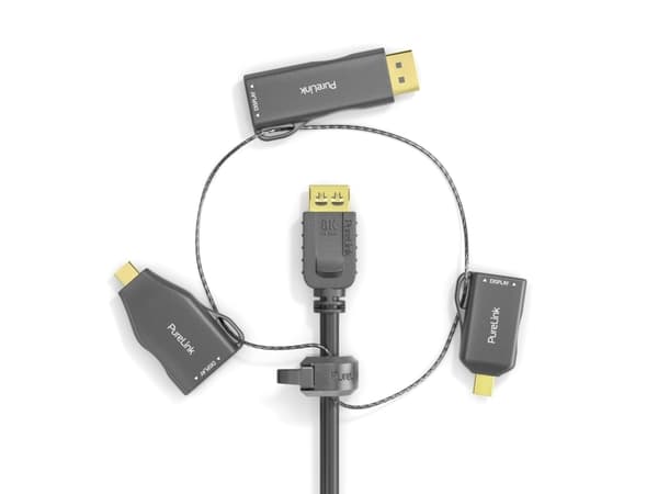 PureLink adapterring liten - 3x HDMI - miniDP/DP/USB-C > HDMI, svart