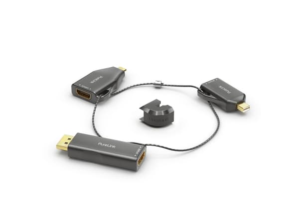 PureLink IQ-AR100, DisplayPort + Mini DisplayPort + USB Type-C, 3 x HDMI, Svart, Guld