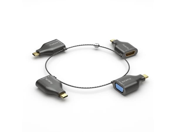 PureLink IQ-AR300, 4 x USB Type-C, DisplayPort + Mini DisplayPort + HDMI + VGA, Sort, Gull