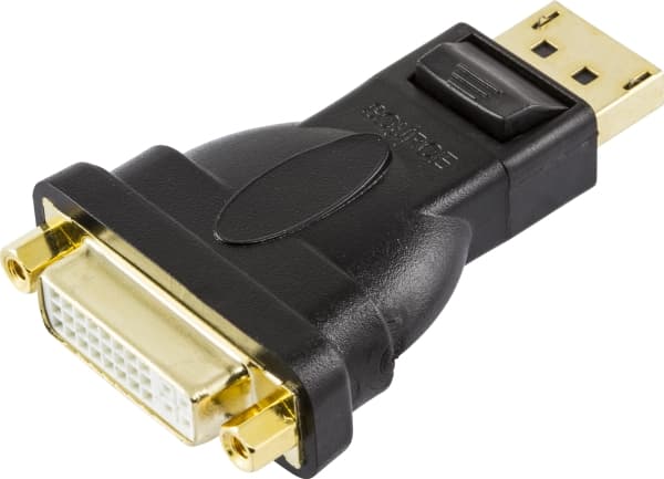 DELTACO - Bildskärmsadapter - DisplayPort (hane) till DVI-D (hona)