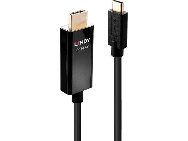 Lindy 43292, 2 m, USB Type-C, HDMI Type A (Standard), Hankjønn, Hankjønn, Rett