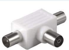 Goobay 67219, Coaxial, 2x Coaxial, Hvit