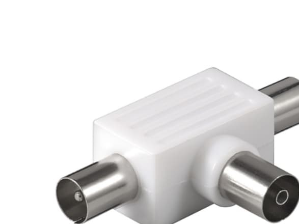 Goobay 67219, Coaxial, 2x Coaxial, Hvit