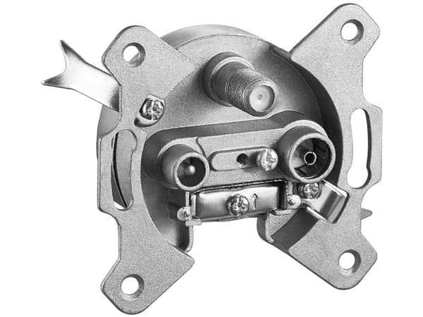 Goobay 67046, TV + SAT, 2400 MHz, 3,5 dB, 75 O, Silver, Metall