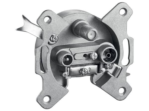 Goobay 67046, TV + SAT, 2400 MHz, 3,5 dB, 75 O, Silver, Metall