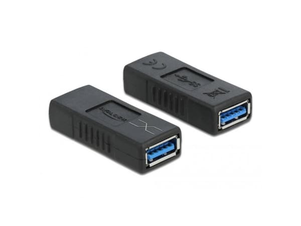 Delock - USB-adapter - USB-type A (hunn) til USB-type A (hunn) - USB 3.0 - overkrysning - svart