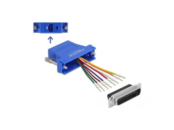 Delock - Nettverksadapter - DB-25 (hann) til RJ-45 (hunn) - blå