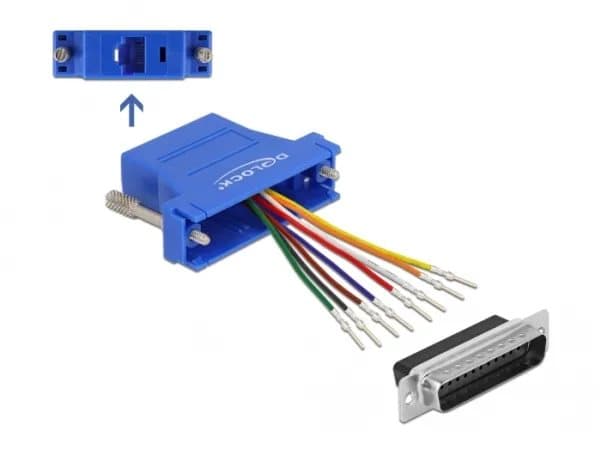 Delock - Nettverksadapter - DB-25 (hann) til RJ-45 (hunn) - blå