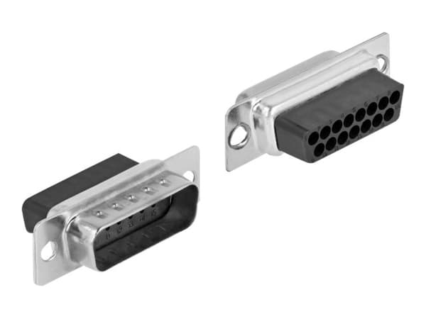 Delock - Verkkosovitin - DB-15 (uros) - RJ-45 (naaras) - musta