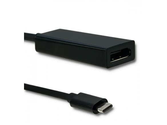 Qoltec - USB / DisplayPort-adapter - 24 pin USB-C (hann) til DisplayPort (hunn) - USB 3.1 - 23 cm - 4K-støtte - svart