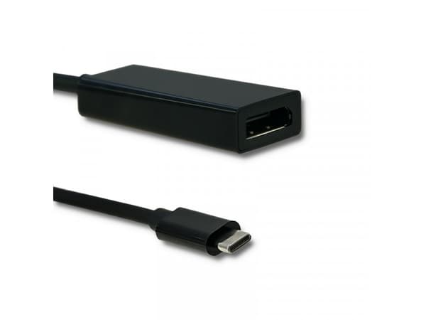 Qoltec - USB / DisplayPort-adapter - 24 pin USB-C (hann) til DisplayPort (hunn) - USB 3.1 - 23 cm - 4K-støtte - svart