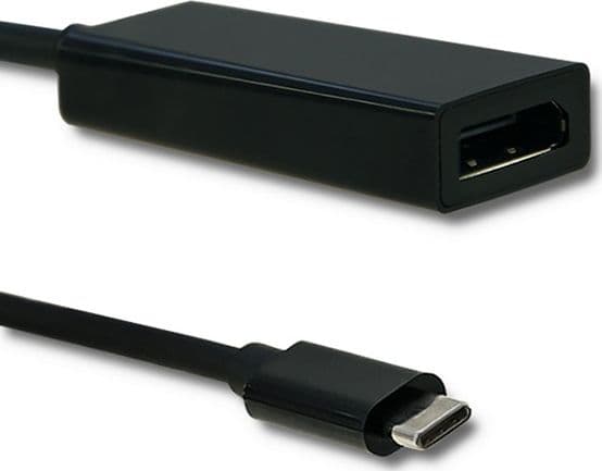 Qoltec - USB / DisplayPort-adapter - 24 pin USB-C (hann) til DisplayPort (hunn) - USB 3.1 - 23 cm - 4K-støtte - svart