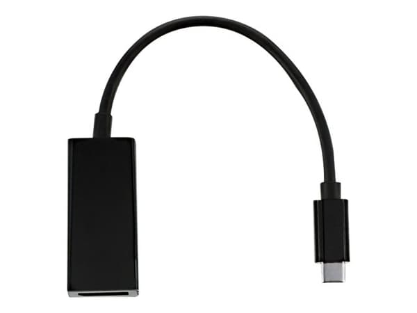 Qoltec - USB / DisplayPort-adapter - 24 pin USB-C (hann) til DisplayPort (hunn) - USB 3.1 - 23 cm - 4K-støtte - svart