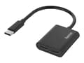 Miniatyrbilde 1 av 2: Hama - USB-adapter - 24 pin USB-C (hann) til 24 pin USB-C (hunn) - Thunderbolt 3 - USB Power Delivery (5 A, 100 W), USB-strøm + lyd - svart