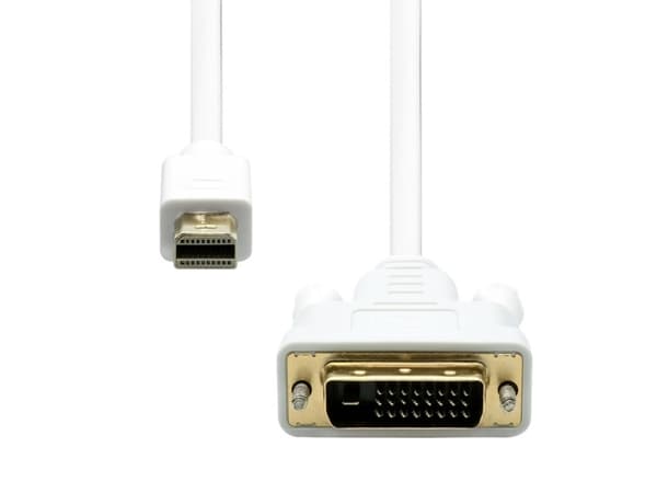 ProXtend - Adapterkabel - Mini DisplayPort (hann) til DVI-D (hann) - 1 m - 1080p støtte 60 Hz - hvit