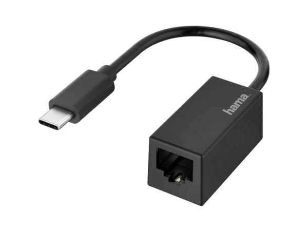 Hama - Nätverksadapter - USB-C - Gigabit Ethernet x 1 - Svart
