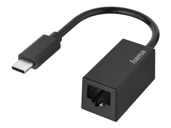 Hama - Nätverksadapter - USB-C - Gigabit Ethernet x 1 - Svart