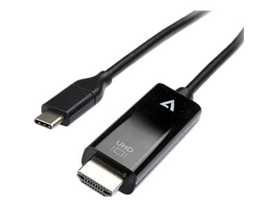 V7 - Video/lydkabel - 24 pin USB-C hann til HDMI hann - 2 m - svart