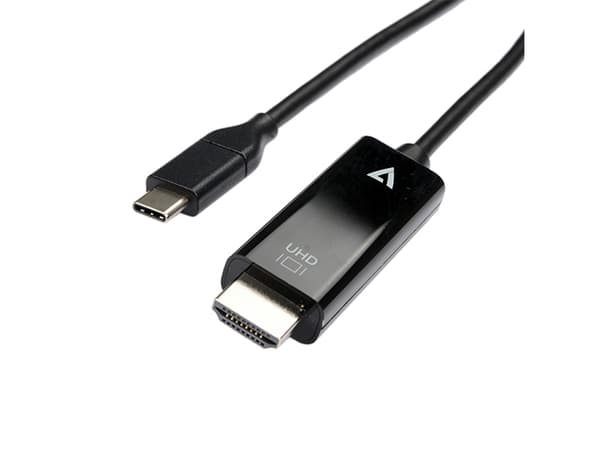 V7 - Video/lydkabel - 24 pin USB-C hann til HDMI hann - 2 m - svart