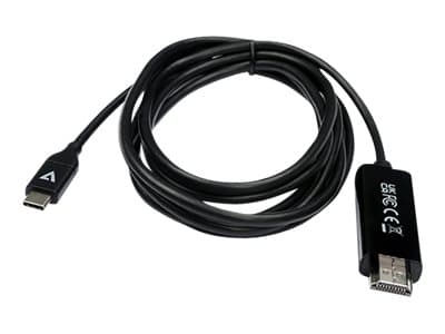 V7 - Video/lydkabel - 24 pin USB-C hann til HDMI hann - 2 m - svart