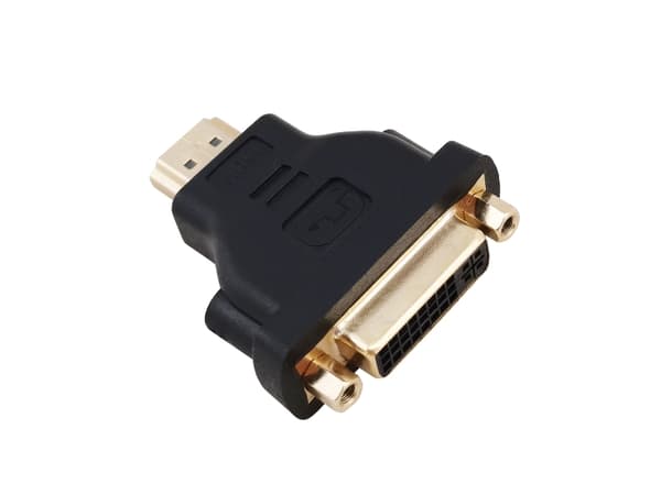 Helos-adapter gullbelagt, HDMI-plugg/DVI-kontakt, 4K, svart