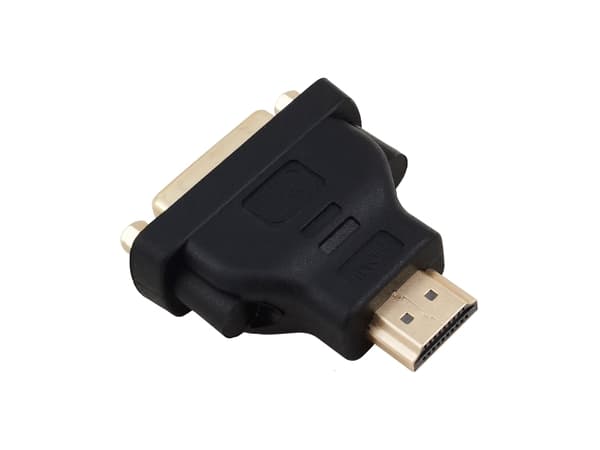 Helos-adapter gullbelagt, HDMI-plugg/DVI-kontakt, 4K, svart