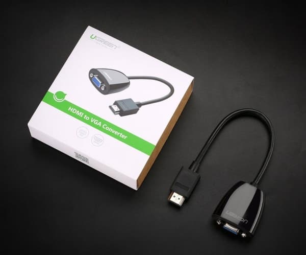 Ugreen 40253, 0,25 m, HDMI Type A (Standard), VGA (D-Sub), Hankjønn, Hunkjønn, Rett