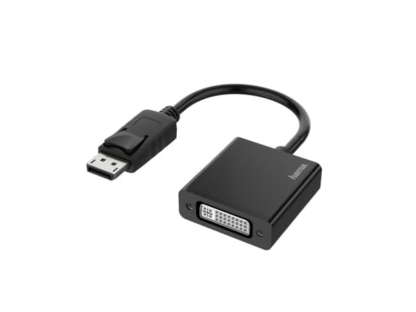 Hama Essential Line - Videokort - DisplayPort (P) till DVI-I (hona) - stöd för 4K - svart