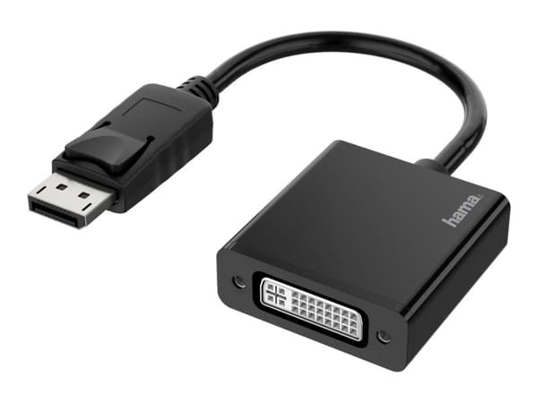 Hama Essential Line - Videokort - DisplayPort (P) till DVI-I (hona) - stöd för 4K - svart