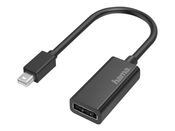 Hama - DisplayPort-adapter - Mini DisplayPort (P) til DisplayPort (hunn) - Thunderbolt 2 - 4K-støtte - svart
