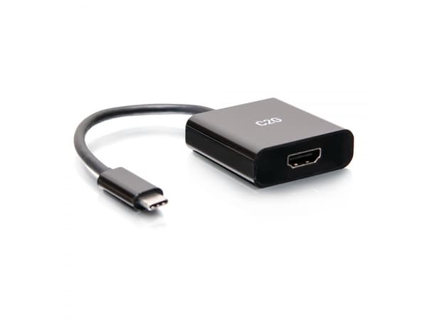 C2G 4K USB C to HDMI Adapter - 4K 60Hz - Videokort - 24 pin USB-C hane till HDMI hona - svart - stöd för 4K